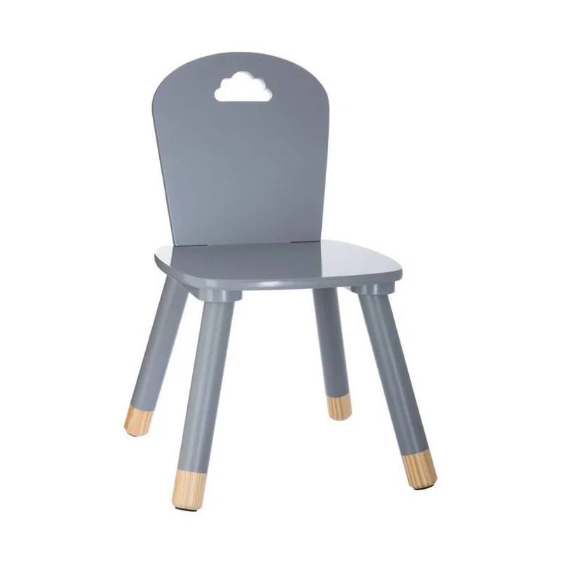Chaise enfant bois gris L 32 x P 31,5 x H 50 cm - DOUCEUR - Image 3