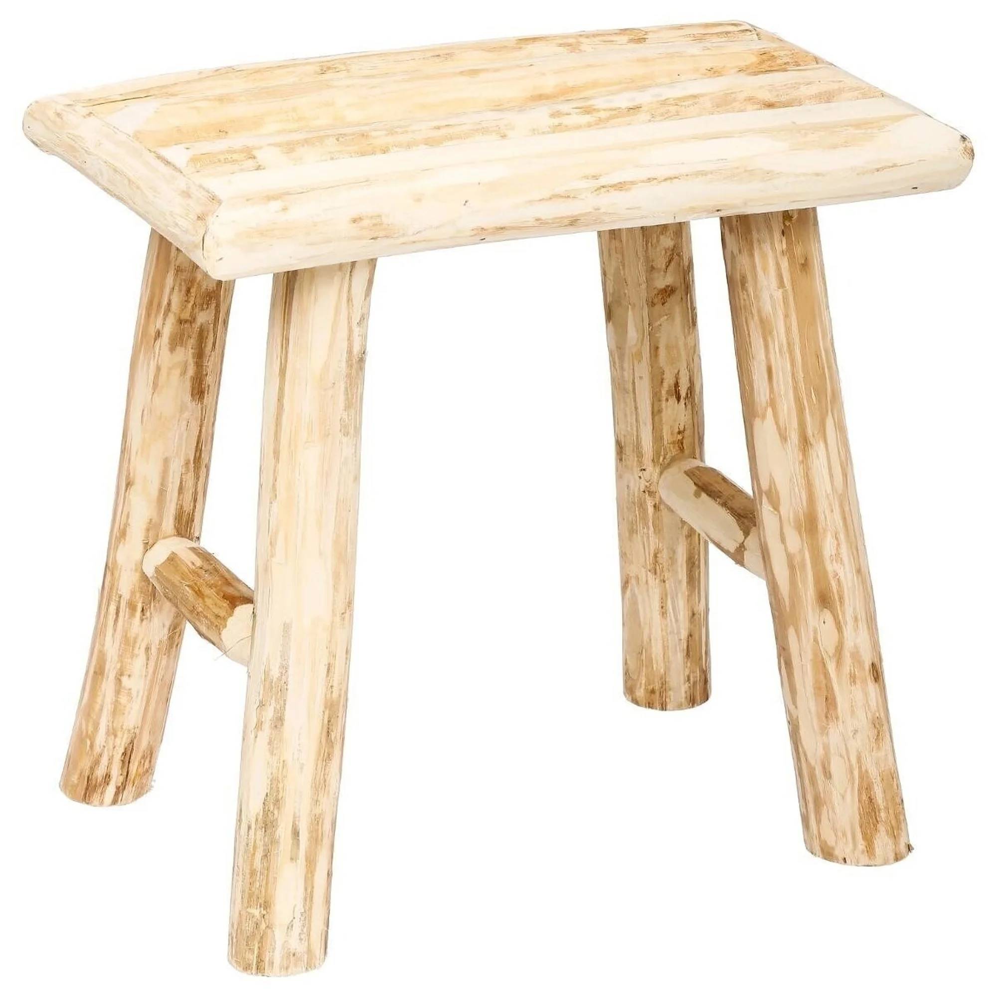 Tabouret en bois de peuplier naturel L 34,5 x P 23 x H 31 cm - ATMOSPHERA - Imagen 1