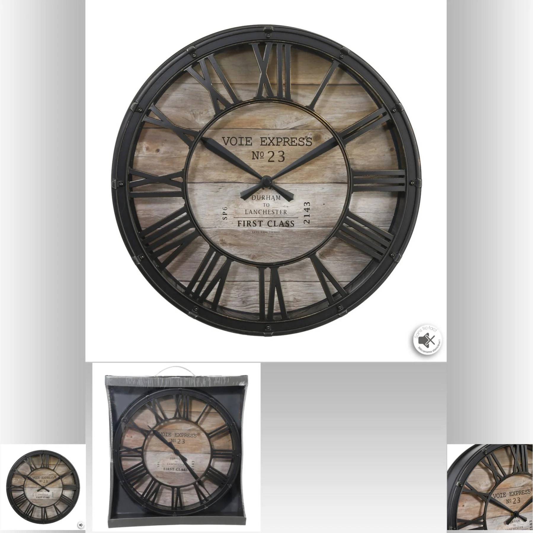 Horloge murale Plastique Vintage D 39 x 7,7 cm - ATMOSPHERA - Image 1