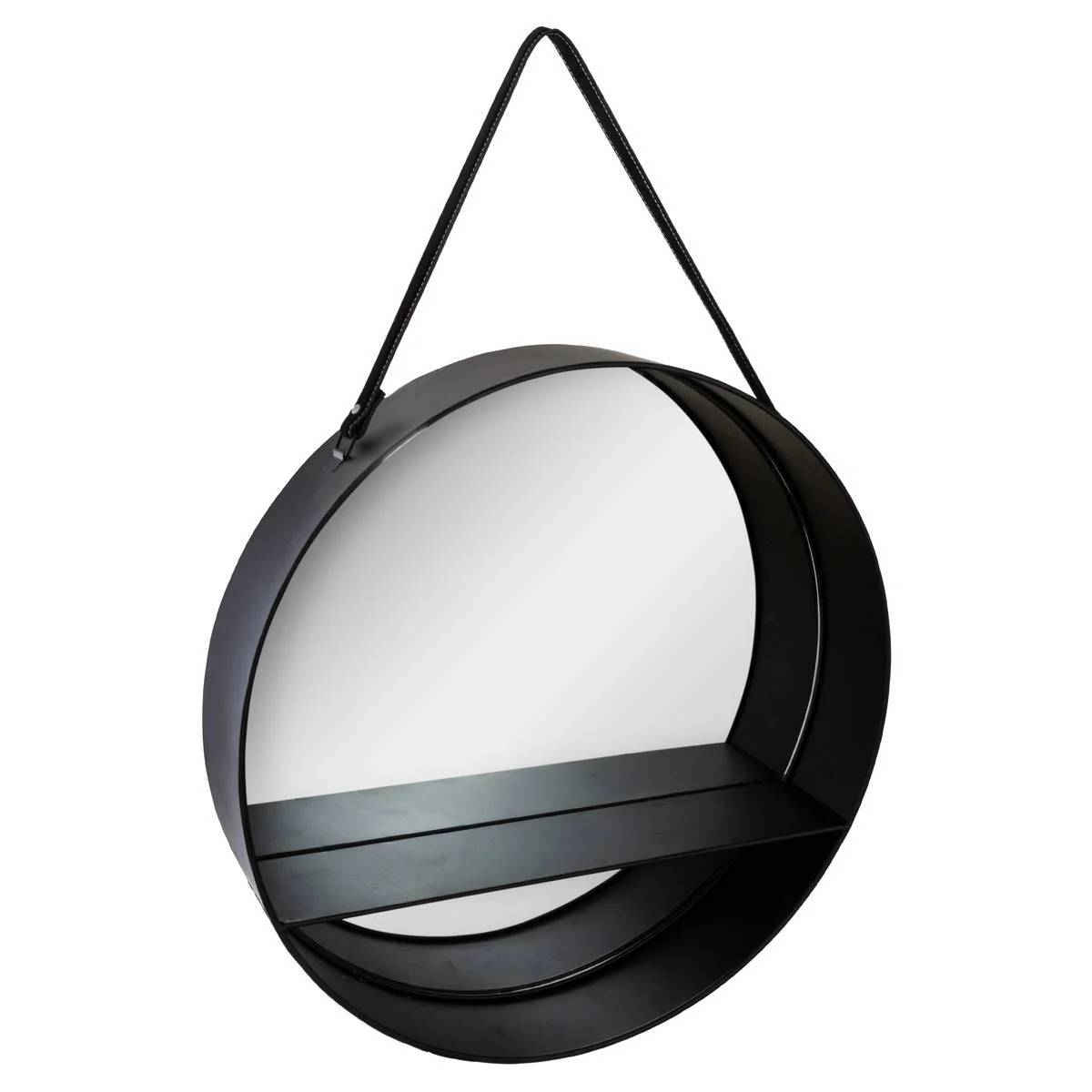 Miroir étagère métal noir Ø 55 cm ép. 10 cm ATMOSPHERA - Imagen 3