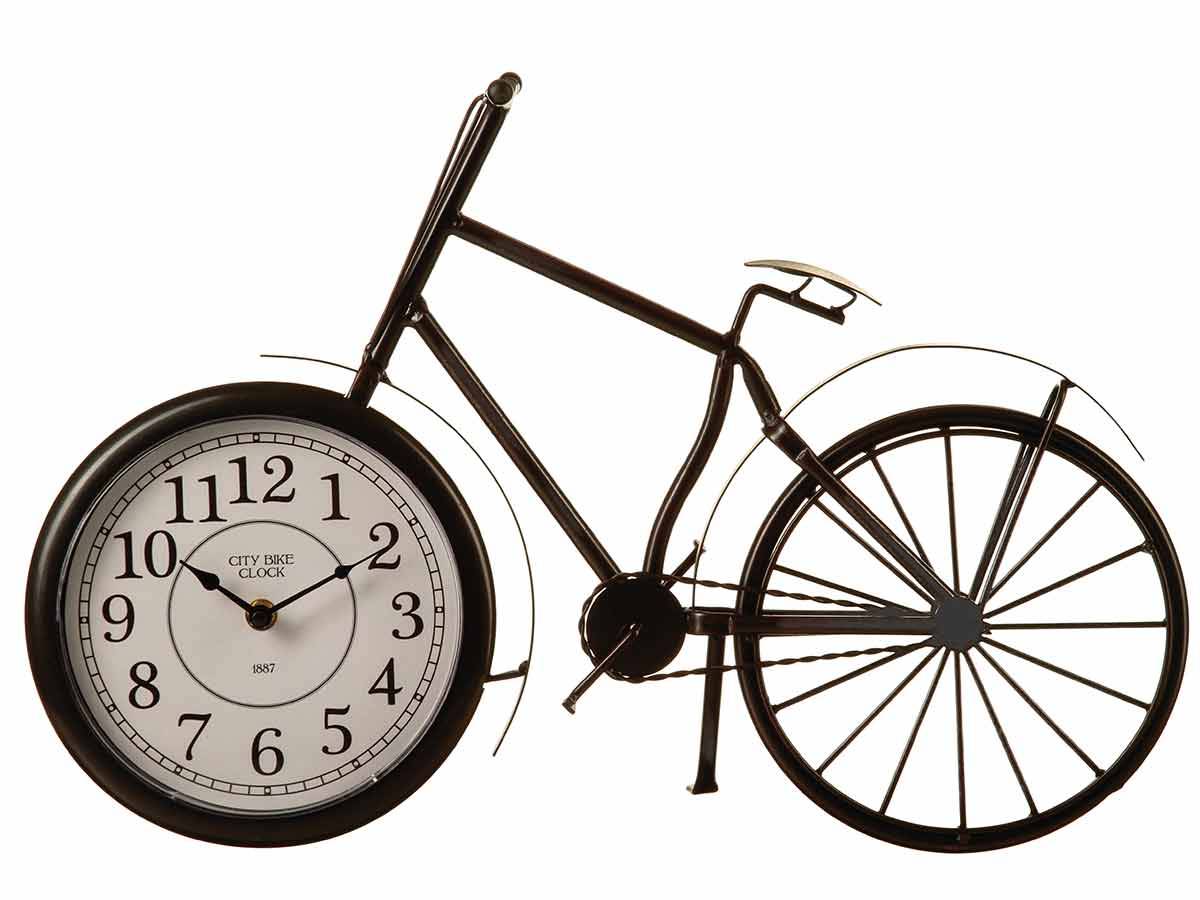 Horloge vélo poser métal noir 50 x 13 x 33,8 cm - ATMOSPHERA