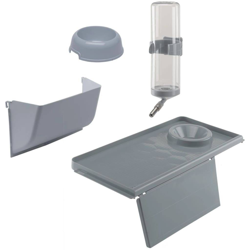 Clapier pour lapins métal et plastique rouge L.78 l.48 H.65 cm Barn 80 - Ferplast - Imagen 3