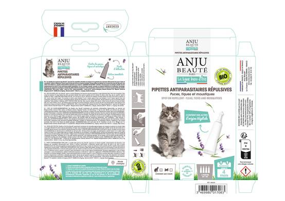 Anju Beaute - Anju - Pipette Insectifuge Ecosoin Bio pour chat x4 - Image 2