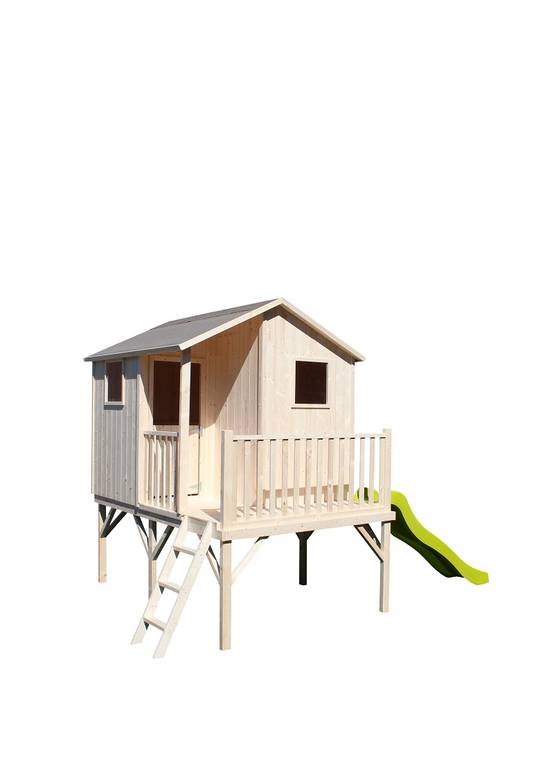 Cabane en bois Sixtine avec toboggan L.3,56 x l.2,32 x H.2,62 m - Image 1