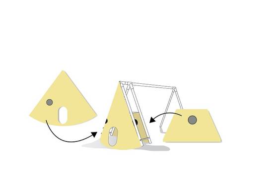 Tipi en toile pour portique L.1,00 x l.2,15 x H.2,35 m - Image 2