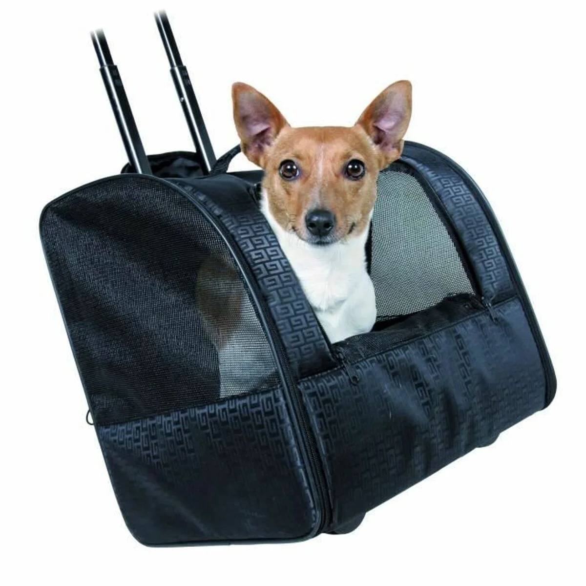 Trixie - Bolsa de transporte de poliéster negro con ruedas - TRIXIE - Imagen 6