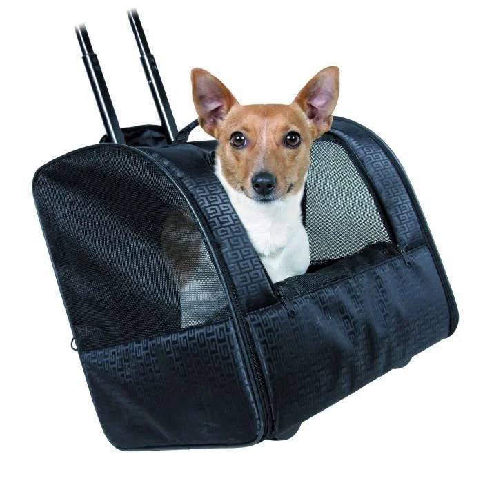 Trixie - Bolsa de transporte de poliéster negro con ruedas - TRIXIE - Imagen 3