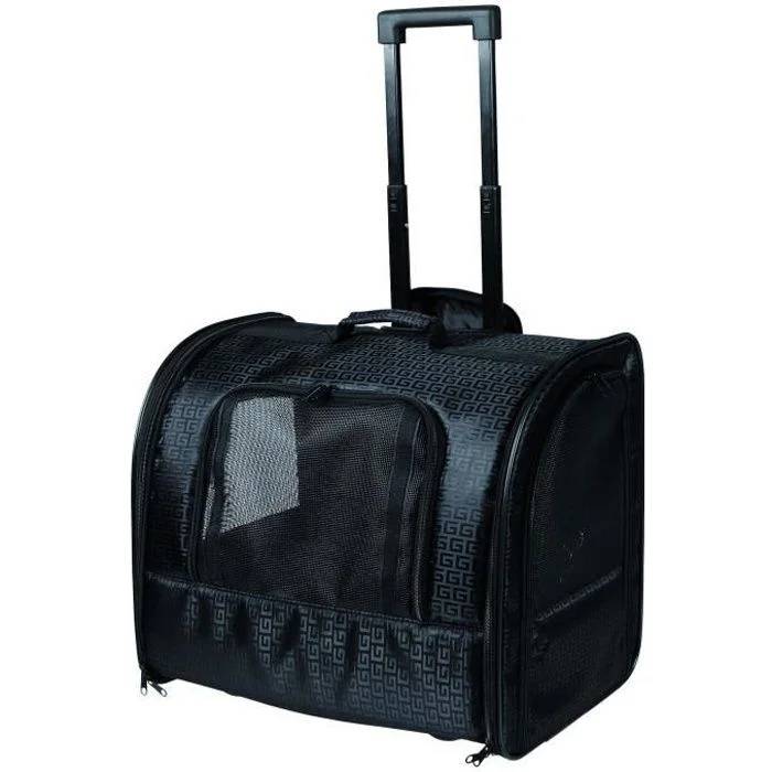 Trixie - Bolsa de transporte de poliéster negro con ruedas - TRIXIE - Imagen 4