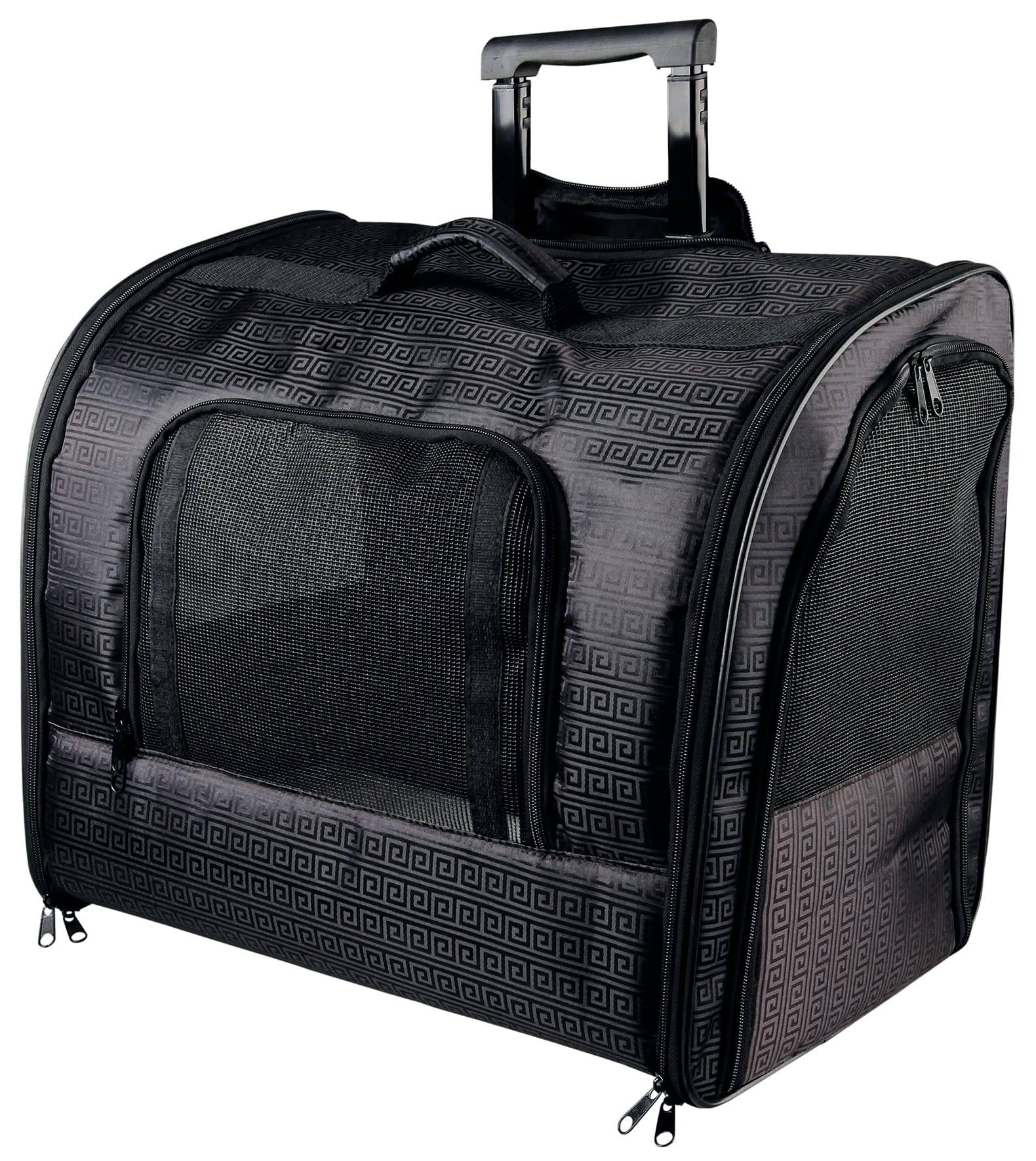 Trixie - Bolsa de transporte de poliéster negro con ruedas - TRIXIE - Imagen 1