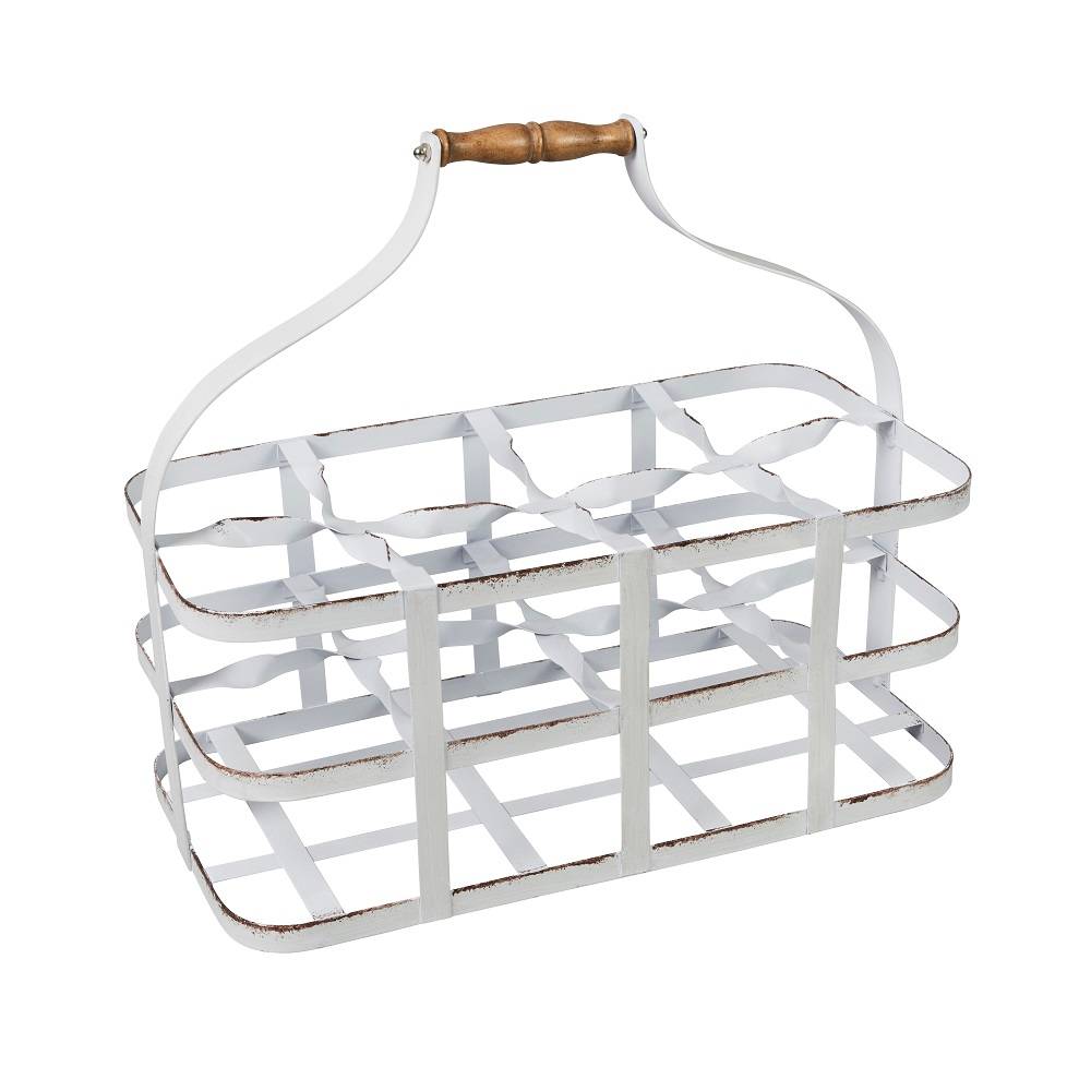 Cesta portabotellas de metal - L.40 x l.14 x H.35 cm - Imagen 1