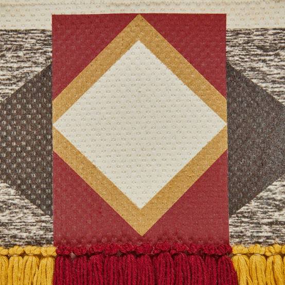 Tissage mural ethnique coloris ocre - L.38 x l.1 x H.73 cm - Image 3