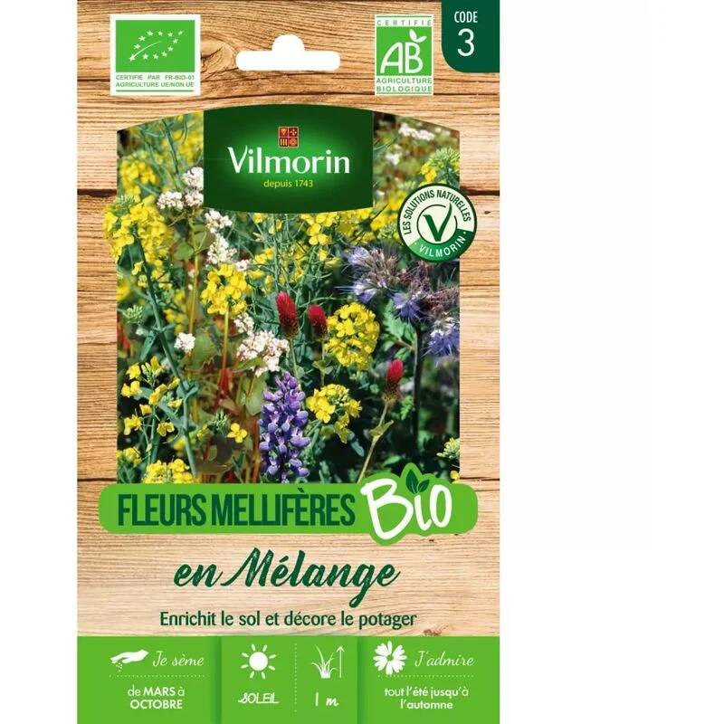 Vilmorin - Fleurs en mélange bio pour engrais vert série 3 sachet graines 4 g - Vilmorin - Image 1