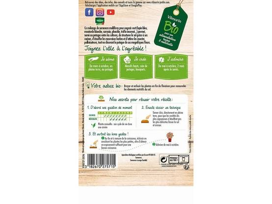 Vilmorin - Fleurs en mélange bio pour engrais vert série 3 sachet graines 4 g - Vilmorin - Image 4