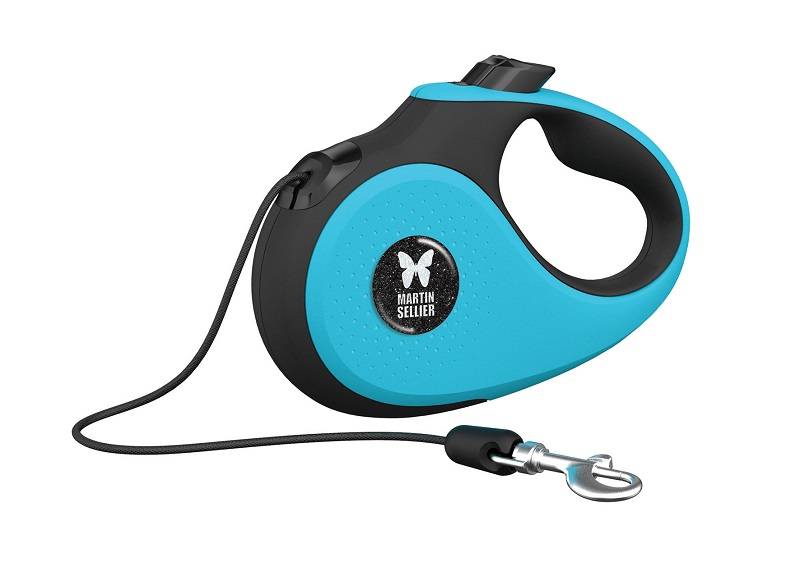 Martin Sellier - Laisse Enrouleur 2 Soft Cordon Turquoise - MARTIN
