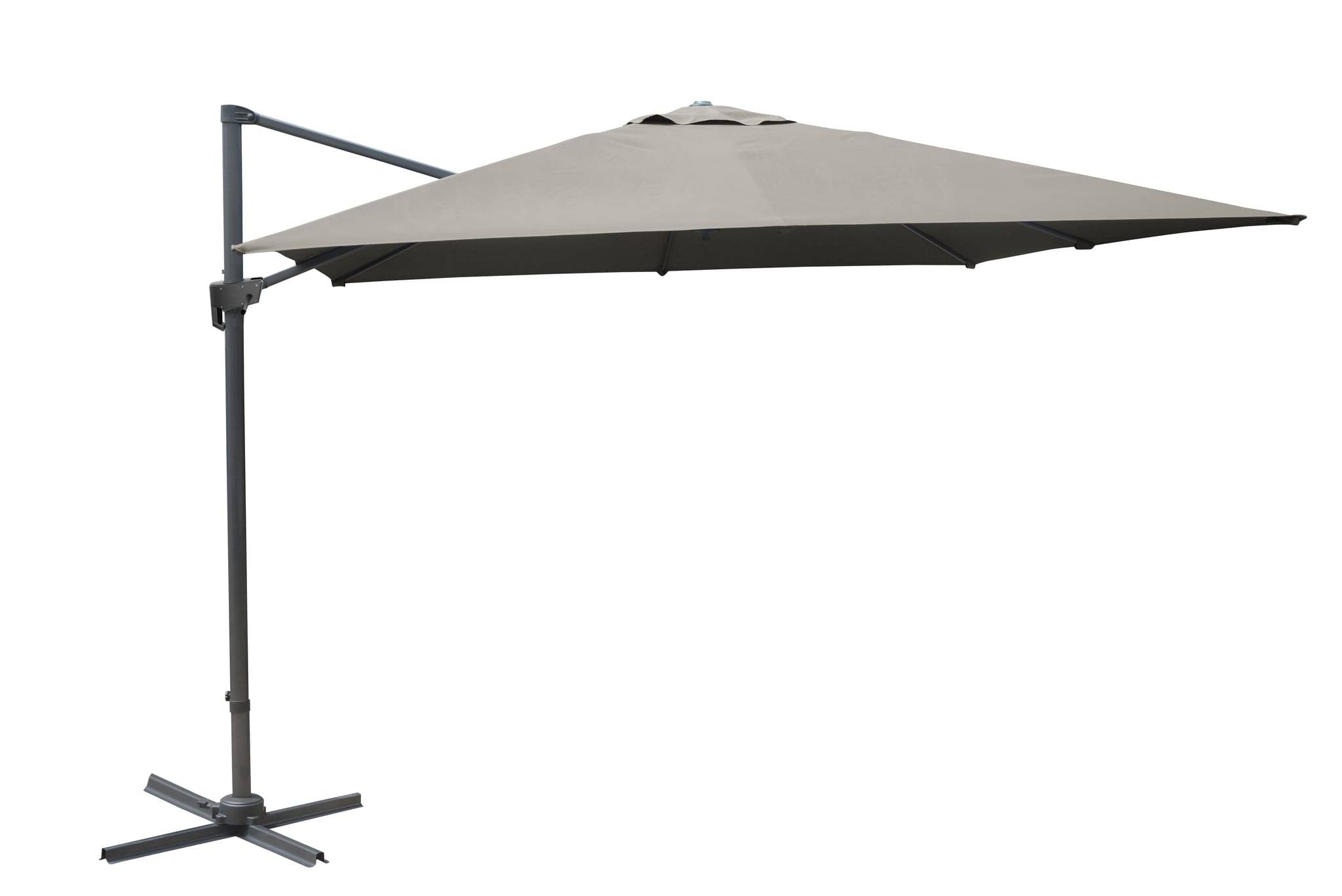 Pro Loisirs - Parasol Taupe à mât déporté inclinable et pivotant 3 x 4 m