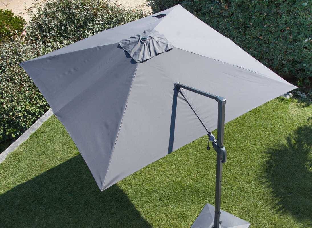 Pro Loisirs - Parasol déporté - orientable à rotation 360° Aluminium Taupe 3m - Image 7