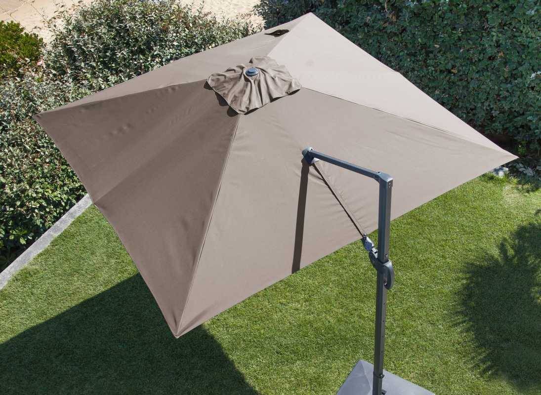 Pro Loisirs - Parasol déporté - 3 m - Aluminium - Taupe - Image 2