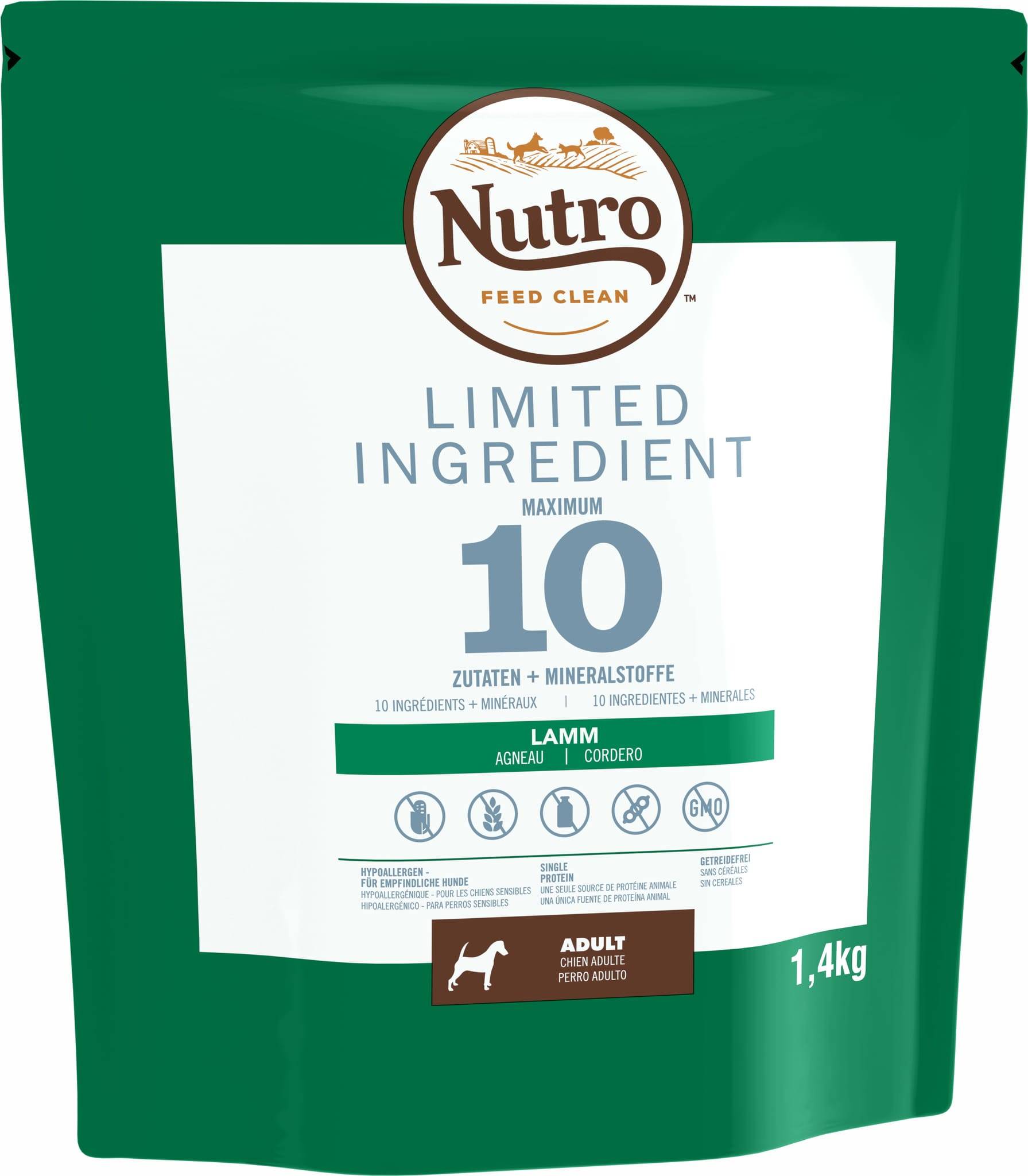 Nutro - Nutro - Croquettes limited ingredient Agneau pour Chien - 1,4Kg