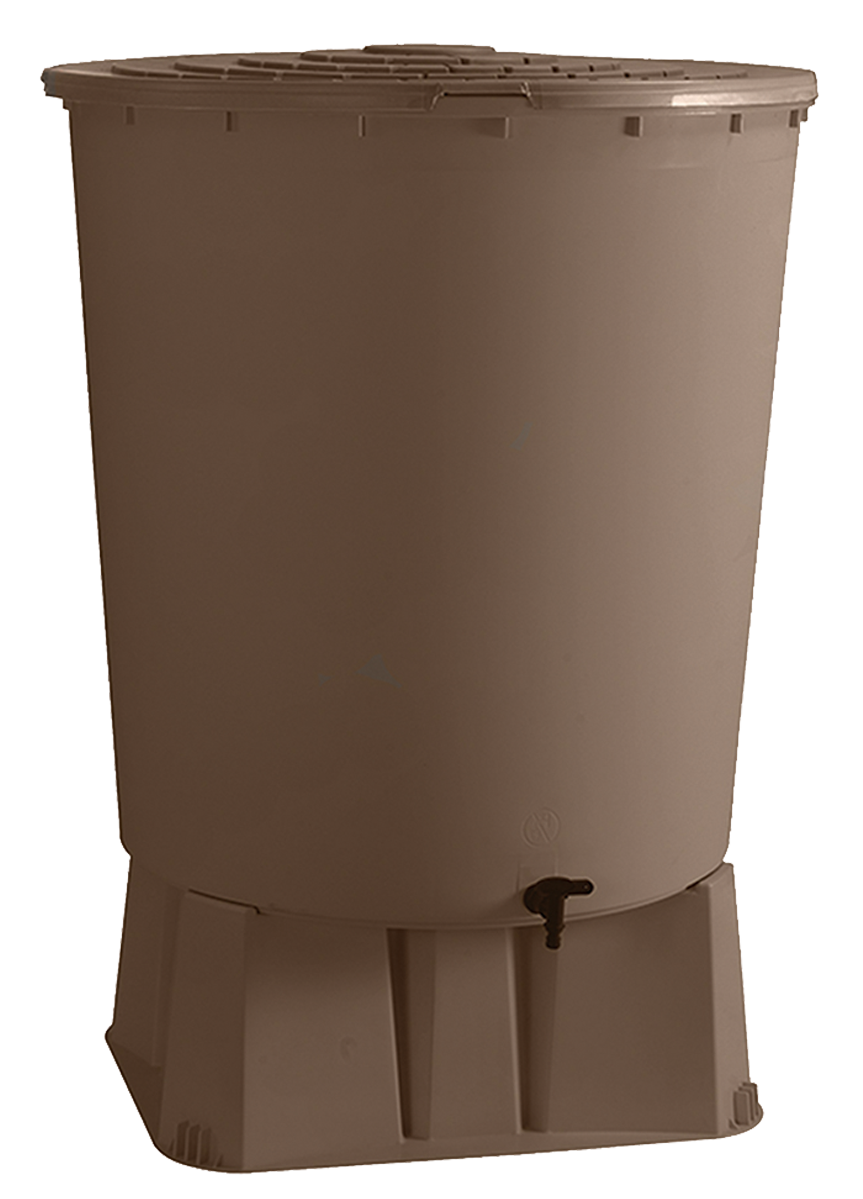 Belli - Récupérateur à eau rond 200L socle, couvercle, robinet, socle et collecteur inclus taupe - BELLI