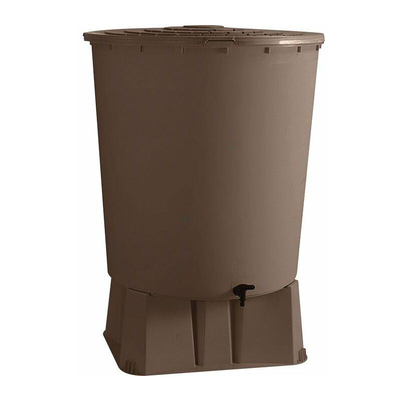 Belli - Récupérateur d'eau de pluie 350L socle, un robinet, un couvercle et collecteur inclus - BELLI