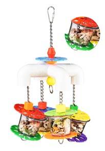 United Bird - Jouet avec boites à friandises grande perruche - l.17 x H.29 cm