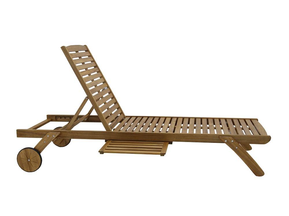 Bain de soleil en acacia L.195 x l.71 x H.33 cm - Image 10