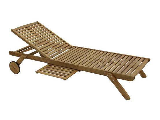 Bain de soleil en acacia L.195 x l.71 x H.33 cm - Image 6