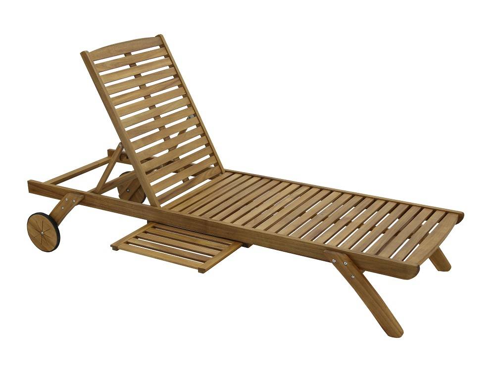 Bain de soleil en acacia L.195 x l.71 x H.33 cm - Image 16
