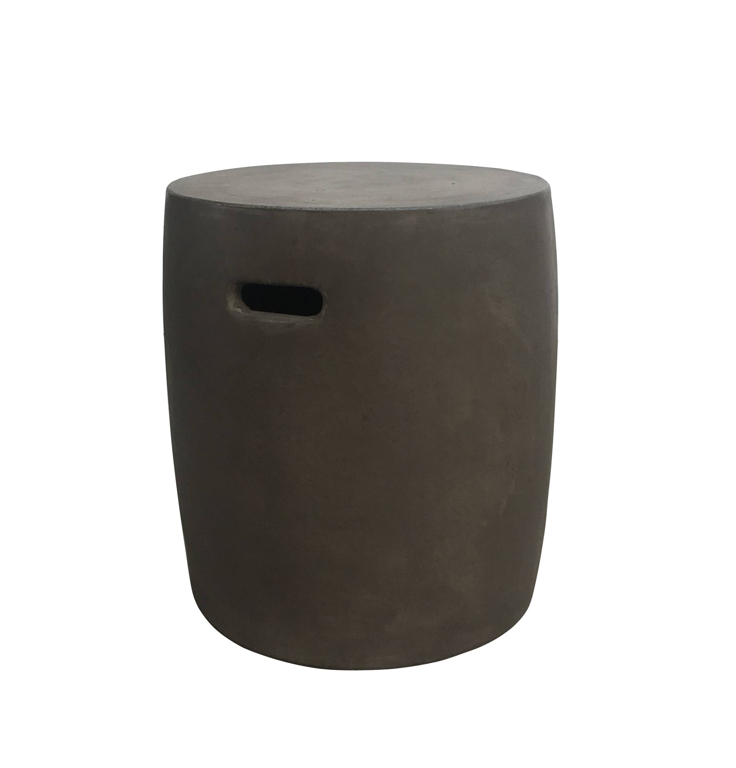 Pouf de jardin gris en fibre de ciment - Ø.41 x H.45 cm - Image 1