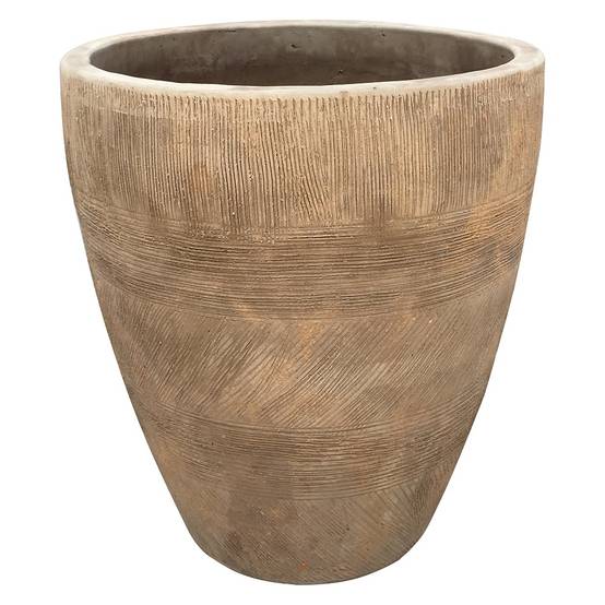 Pot rond en terre cuite finition antique - Ø.54 x H.60 cm