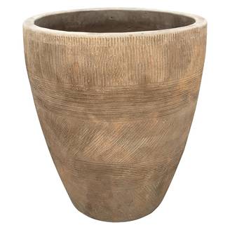 Pot rond en terre cuite finition antique - Ø.21 x H.30 cm