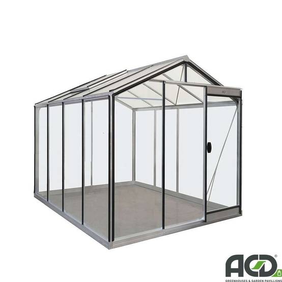 ACD Pro - Serre de jardin verre trempé aluminium brut 6,91 m² Prestige R204H Aluline avec embase - ACD Pro - Image 2