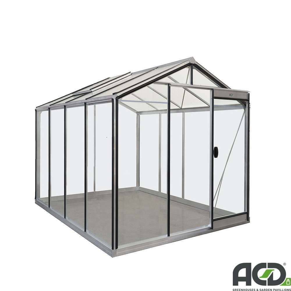 ACD Pro - Serre de jardin verre trempé aluminium brut 6,91 m² Prestige R204H Aluline avec embase - ACD Pro - Image 2