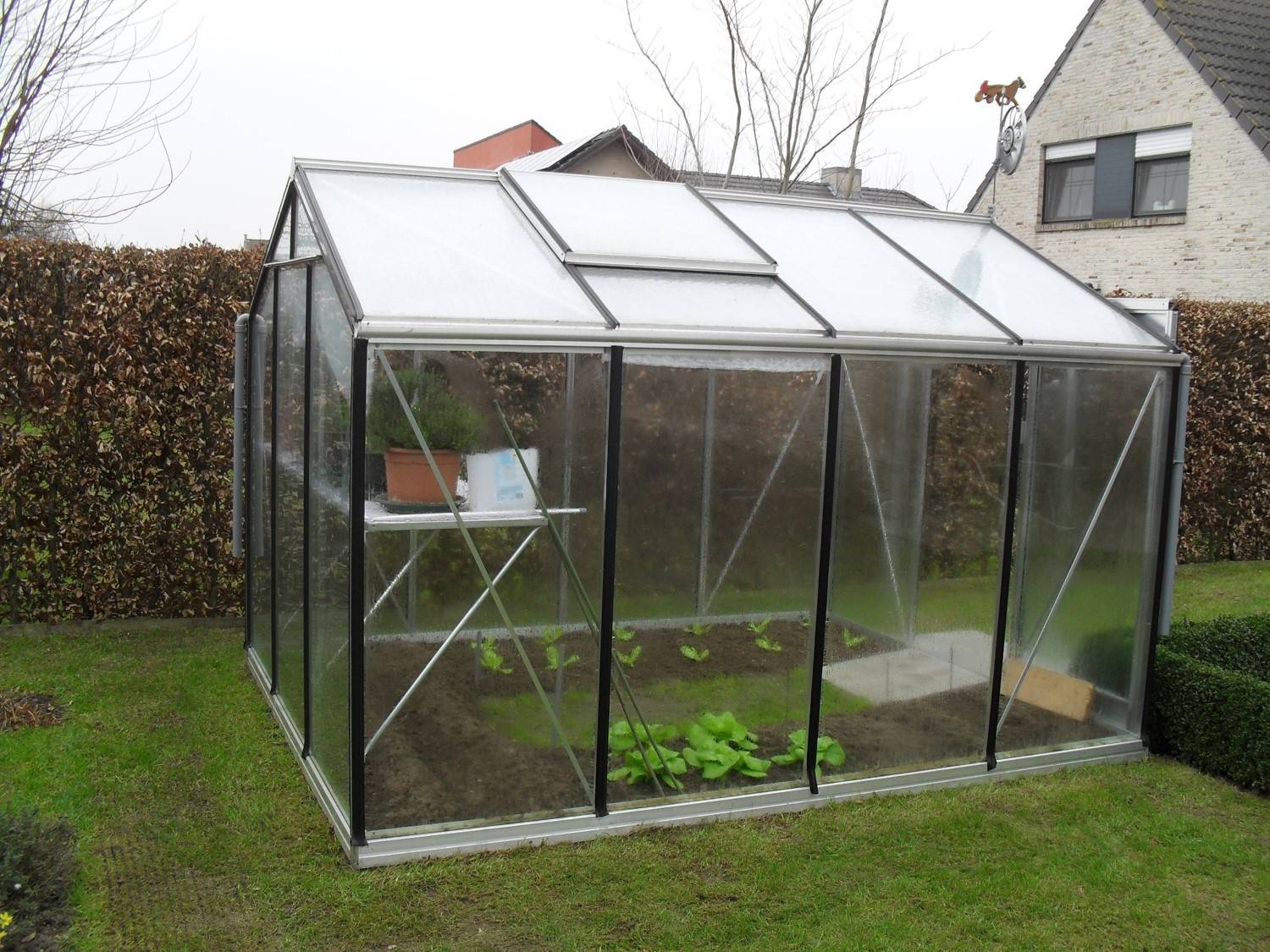 ACD Pro - Serre de jardin verre trempé aluminium brut 6,91 m² Prestige R204H Aluline avec embase - ACD Pro - Image 4