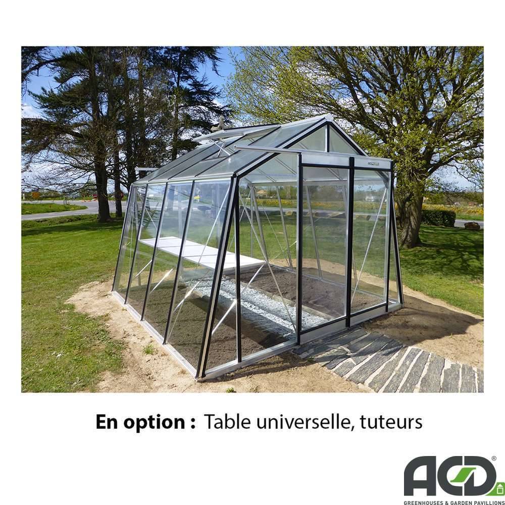 ACD Pro - Serre de jardin verre trempé aluminium brut 9,12 m² Prestige S104H Aluline avec embase - ACD Pro - Image 3