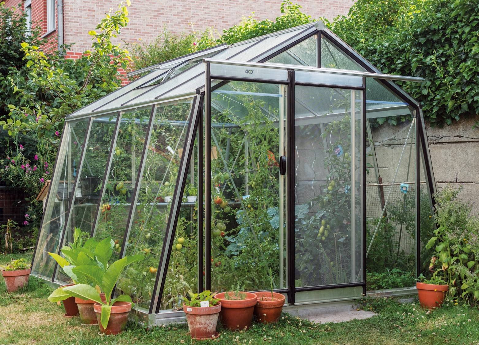 ACD Pro - Serre de jardin verre trempé aluminium brut 9,12 m² Prestige S104H Aluline avec embase - ACD Pro - Image 4