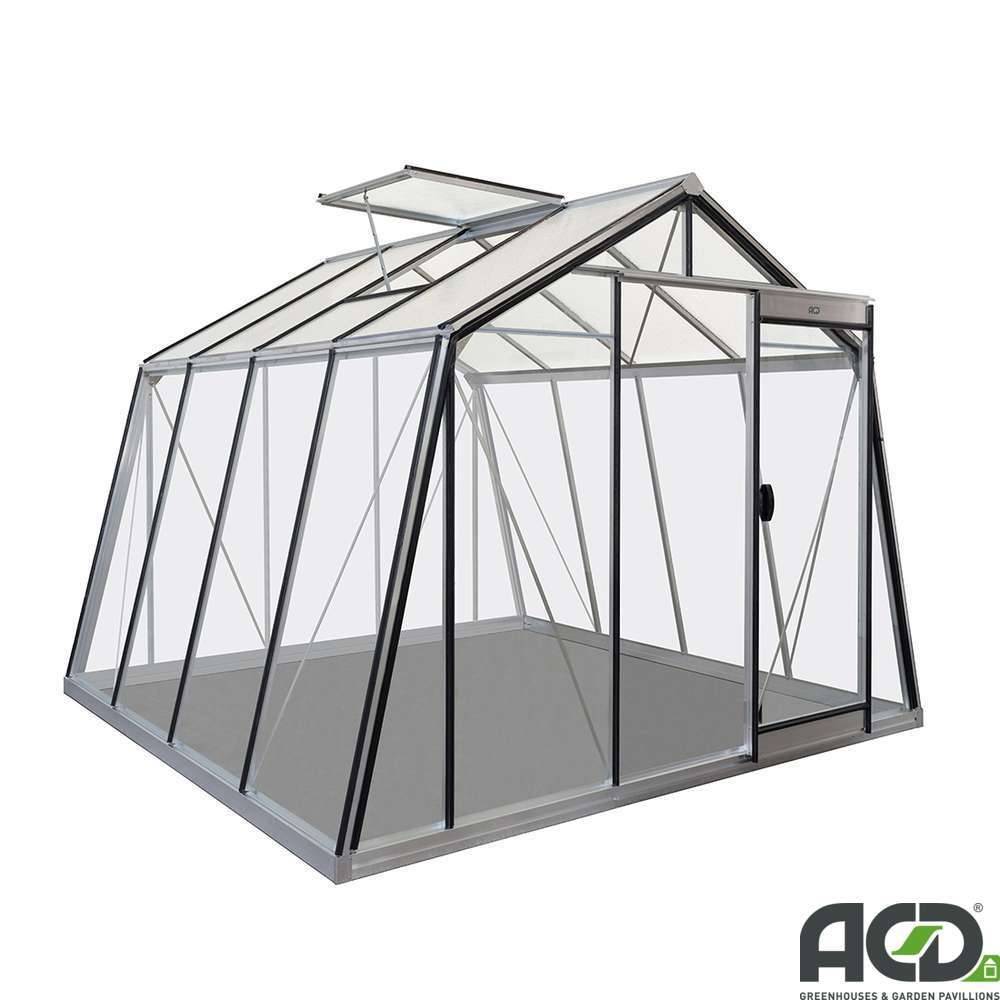 ACD Pro - Serre de jardin verre trempé aluminium brut 9,12 m² Prestige S104H Aluline avec embase - ACD Pro - Image 1