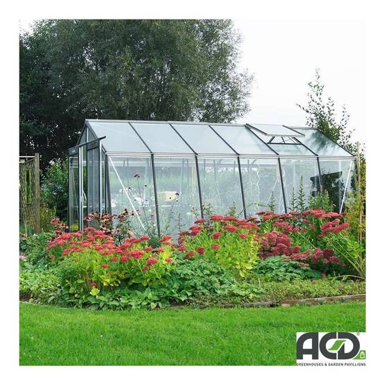 ACD Pro - Serre de jardin verre trempé aluminium brut 13,62 m² Prestige S106H Aluline avec embase - ACD Pro - Image 5