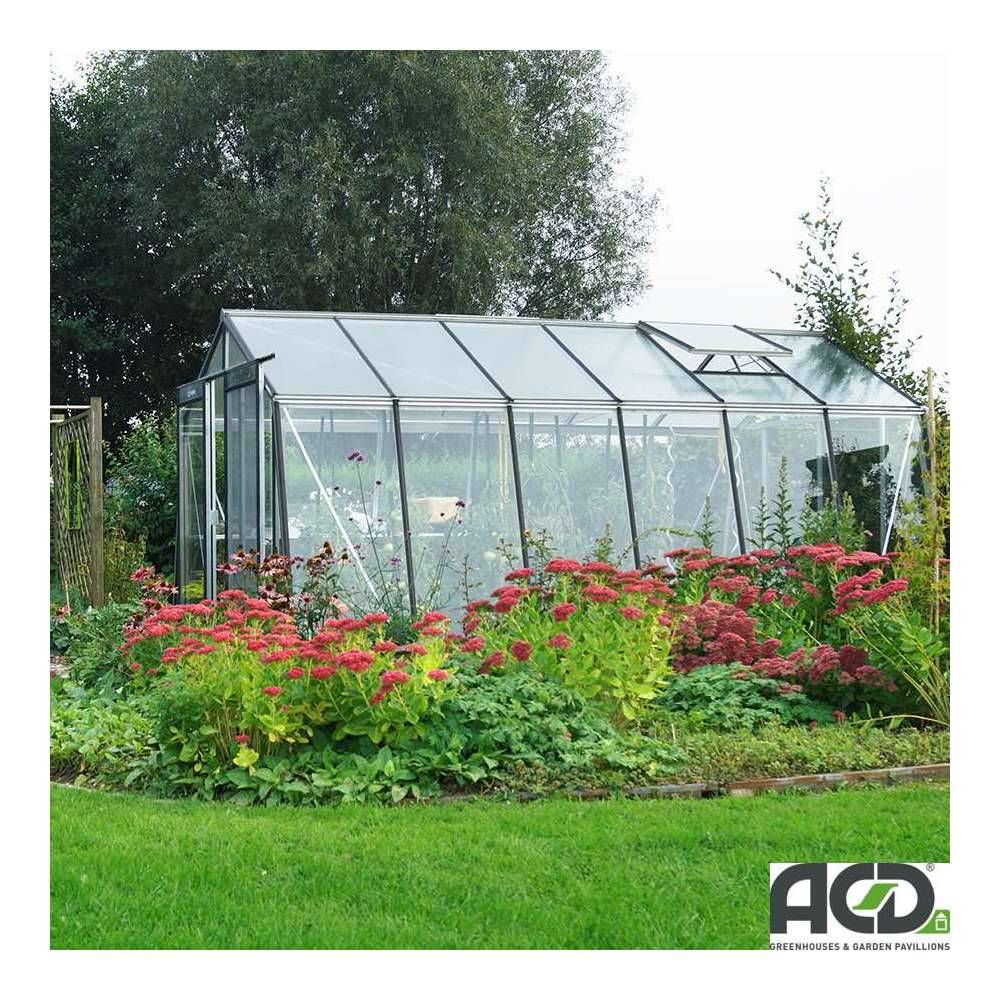 ACD Pro - Serre de jardin verre trempé aluminium brut 13,62 m² Prestige S106H Aluline avec embase - ACD Pro - Image 5