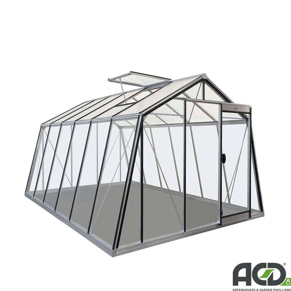 ACD Pro - Serre de jardin verre trempé aluminium brut 13,62 m² Prestige S106H Aluline avec embase - ACD Pro - Image 1