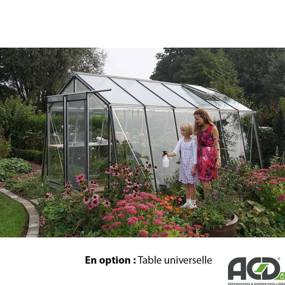 ACD Pro - Serre de jardin verre trempé aluminium brut 13,62 m² Prestige S106H Aluline avec embase - ACD Pro - Image 4