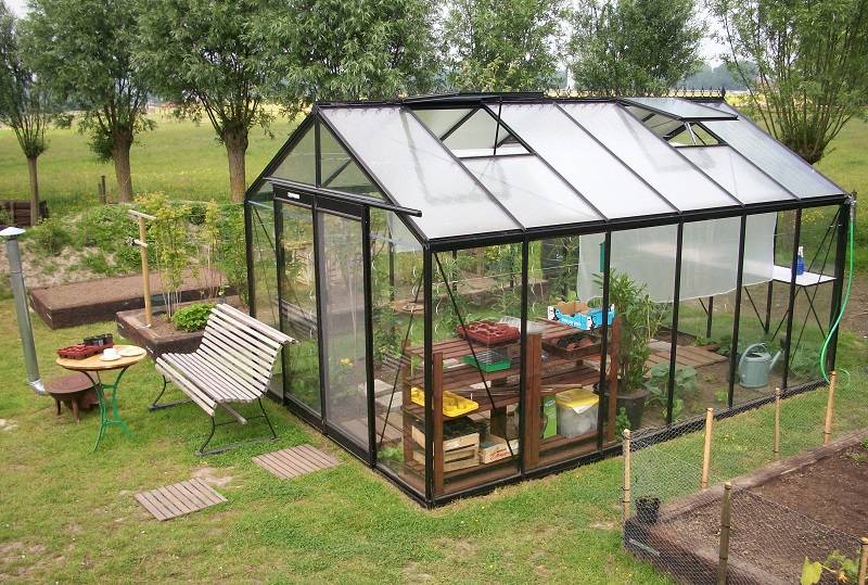ACD Pro - Serre de jardin verre trempé aluminium noir 13,62 m² Prestige R306H Blackline avec embase - ACD Pro