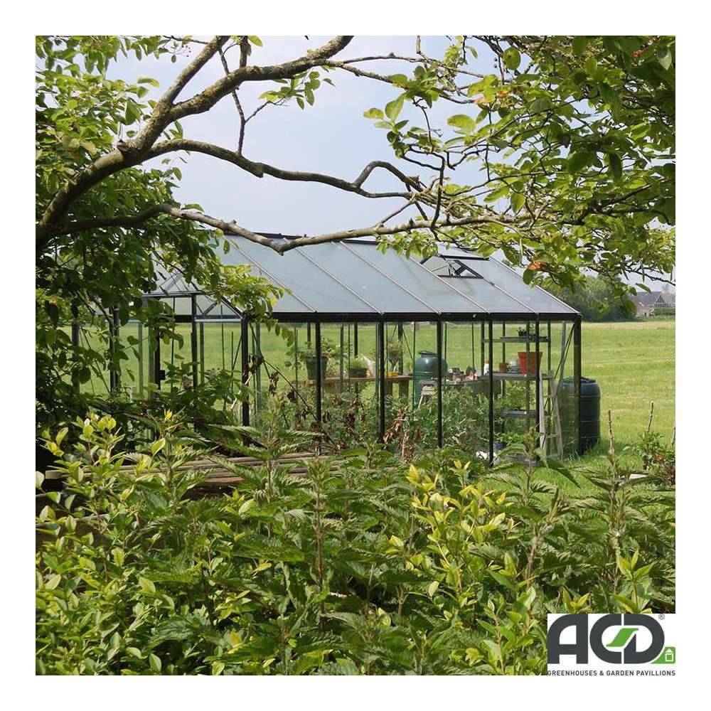 ACD Pro - Serre de jardin verre trempé aluminium noir 13,62 m² Prestige R306H Blackline avec embase - ACD Pro - Image 6