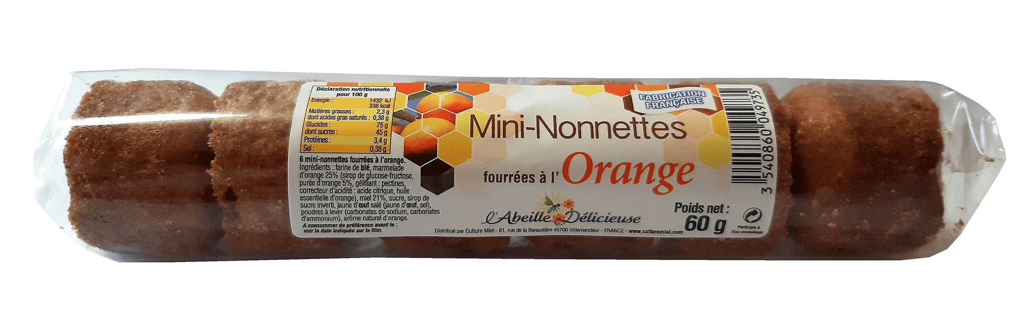 Abeille délicieuse - Rollo de 6 mini nonnettes con miel y naranja 60 g - Imagen 1