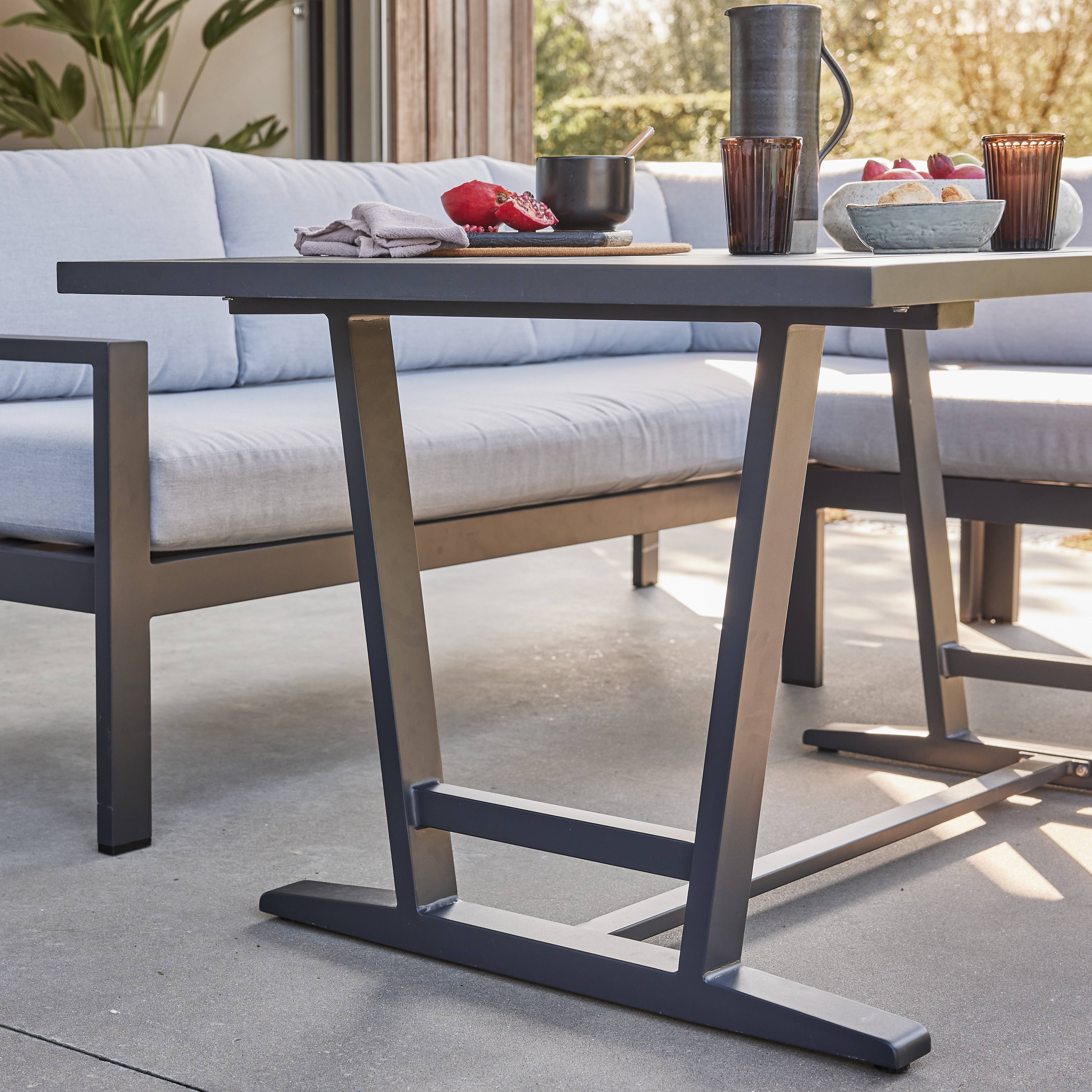 Ecloz - Salon de jardin aluminium anthracite et gris 8 personnes Family ECLOZ - Imagen 8