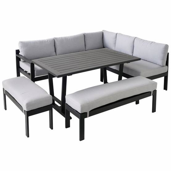 Ecloz - Salon de jardin aluminium anthracite et gris 8 personnes Family ECLOZ - Imagen 10