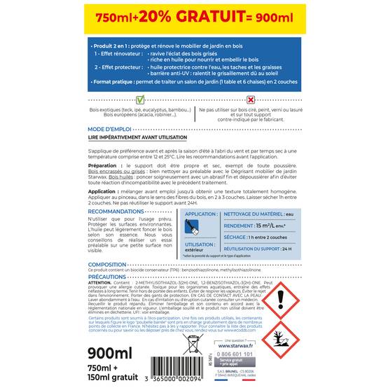 Starwax - Huile rénovatrice application facile Teck - Image 2