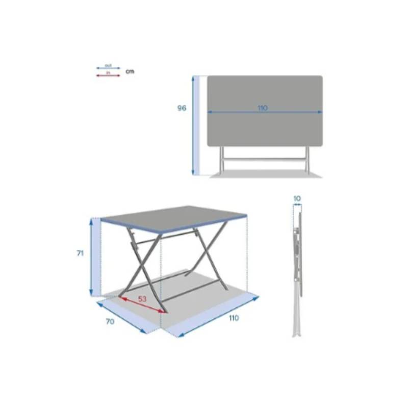 Hesperide - Hesperide - Table Greensboro groseille - L.110 x l.70 x H.71 cm