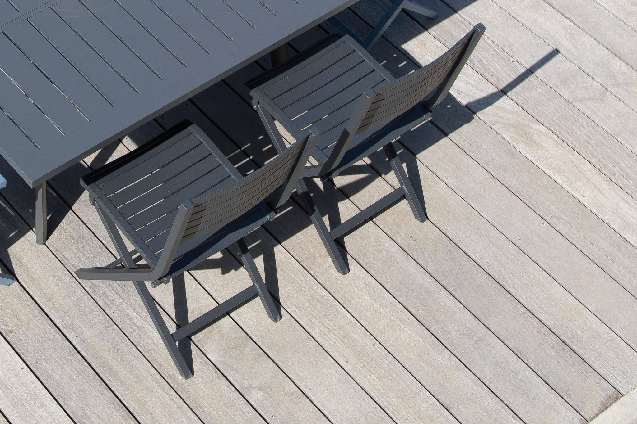 Pro Loisirs - Pro Loisirs - Silla plegable Lucca gris - L.53 x l.46 x H.87 cm - Imagen 2