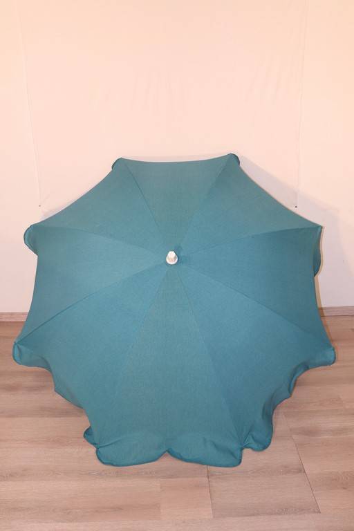 Ecloz - Ecloz - Parasol droit rond coloris turquoise - Ø.180 cm